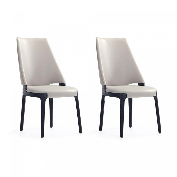 Kara Modern Wood Upholstered Dining Chair in Light Gray - Set of 2 
