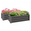 Outsunny Set Of 2 Raised Garden Bed, Steel Planters For Outdoor Plants, Elevated Planter Box, Easy-t