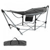 Outsunny Foldable Outdoor Hammock With Stand, Portable Hammock Bed With Carrying Bag And Pocket For 