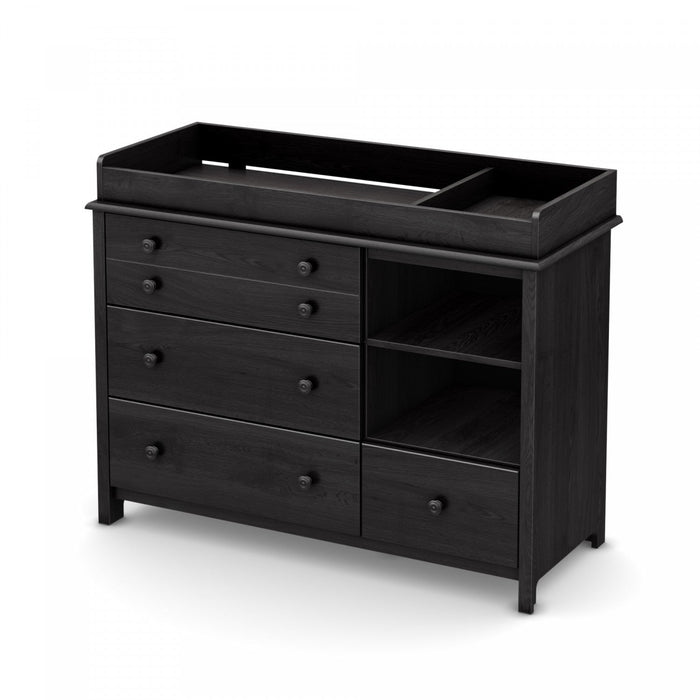 Little Smileys Changing Table With Station - Gray Oak 