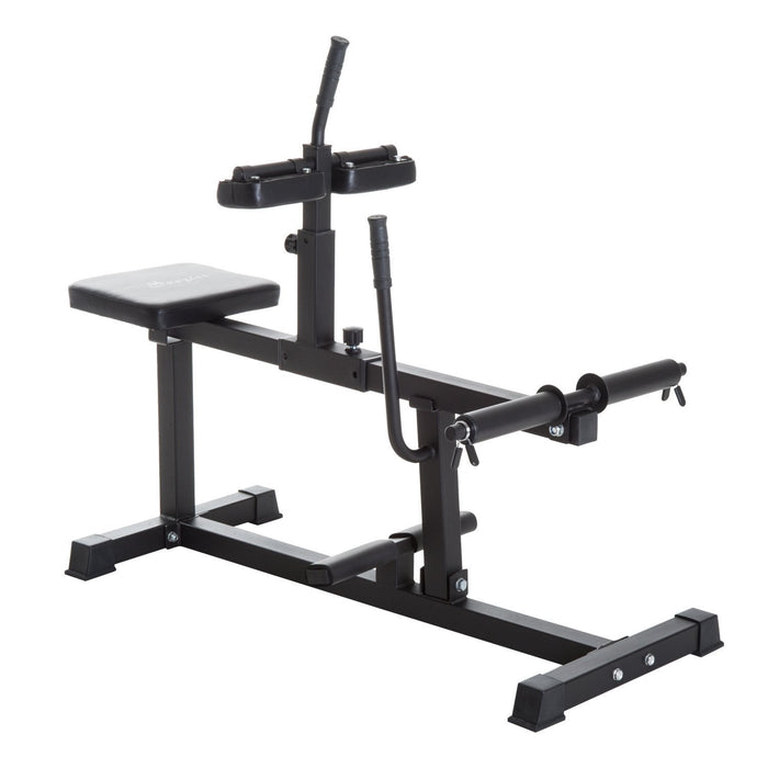 Soozier Adjustable Seated Calf Raise Machine Steel Leg Press Machine Black