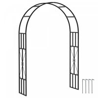Outsunny 7.3ft Steel Garden Arch Trellis, Garden Arbor For Climbing Plants