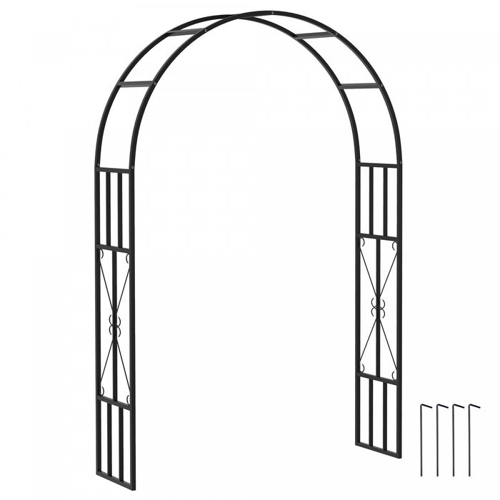 Outsunny 7.3ft Steel Garden Arch Trellis, Garden Arbor For Climbing Plants