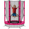 Qaba 55" Trampoline for Kids, Toddler Trampoline with Safety Enclosure, for Jumping and Playing, Indoor Outdoor Use, Ages 3-6 Years, Sun Pattern, Pink