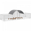 Pawhut Chicken Run, 23' X 6.6' Metal Chicken Coop With Waterproof And Anti-uv Cover, Dome Roof, Door