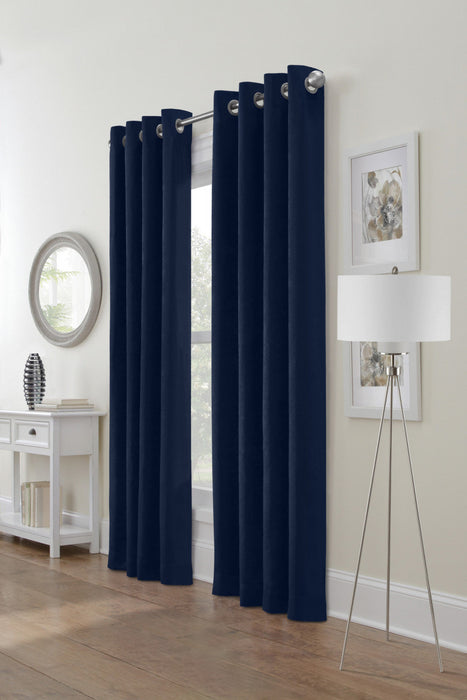 Habitat Festival Navy Light Filtering Grommet Curtain Panel - 52 x 84