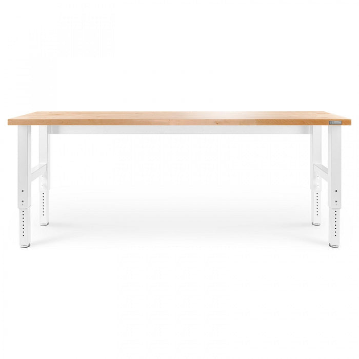 Gladiator 8' Adjustable Height Hardwood Workbench - Hammered White