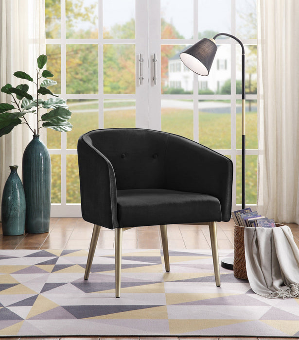 Velma Accent Chair Black Velvet 