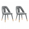 Neda Modern Upholstered Velvet Dining Chair in Gray - Set of 2 