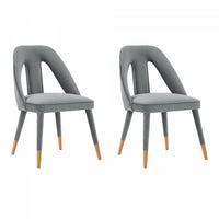 Neda Modern Upholstered Velvet Dining Chair in Gray - Set of 2 