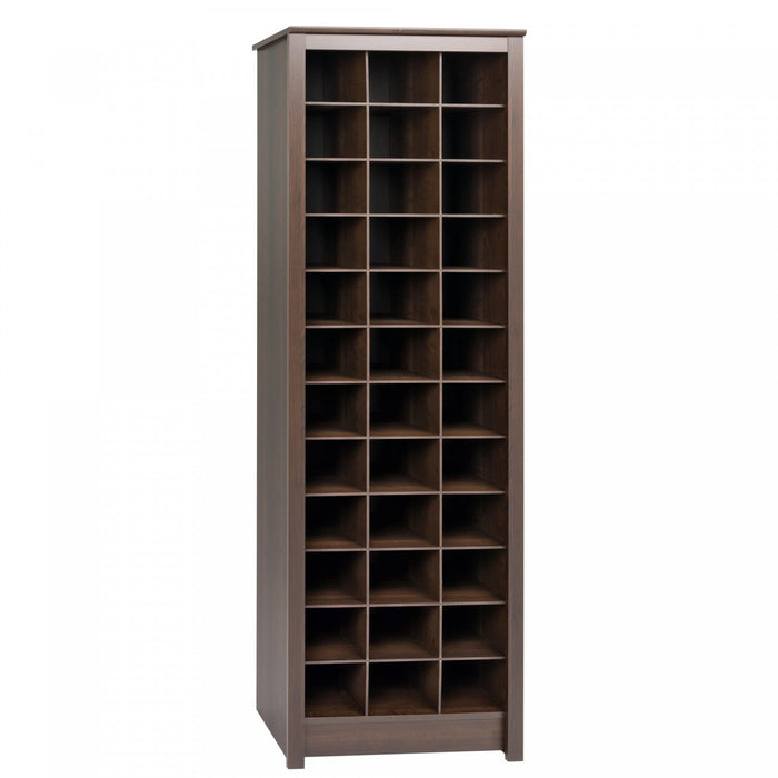 Thirty-Six Pair Shoe Storage Rack - Espresso