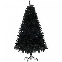 Homcom 5ft Artificial Christmas Tree With Auto Open, Steel Base, Black