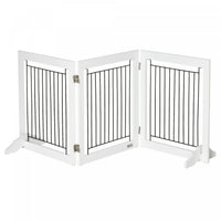 Pawhut Freestanding Pet Gate, Folding Dog Gate With 2 Support Feet, 24