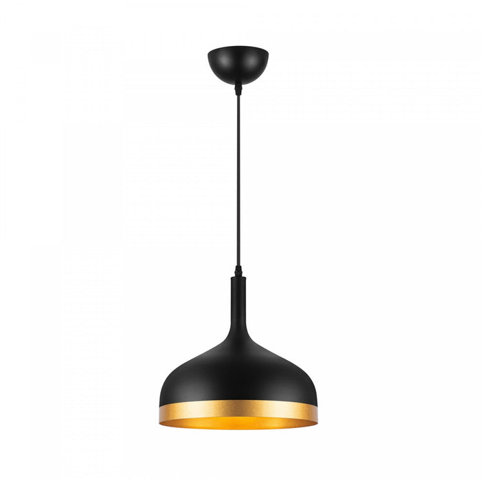 Dash Collection 12\" Pendant Ceiling Light - Black & Gold