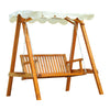 Outsunny 65\" Patio Swing Chair With Canopy Outdoor Wooden Swing Bench Hammock For Garden, Poolside, 