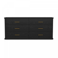 Clifford Traditional Dresser in Black (6-Drawer) 