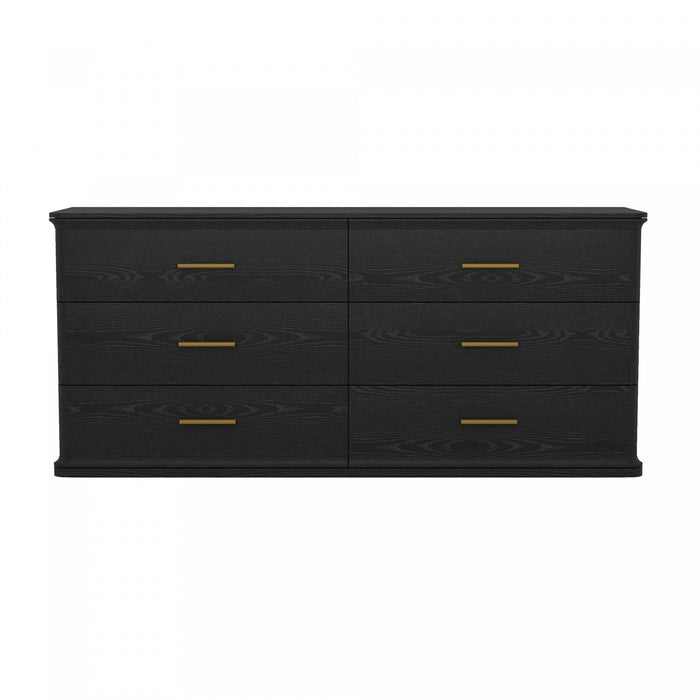 Clifford Traditional Dresser in Black (6-Drawer) 