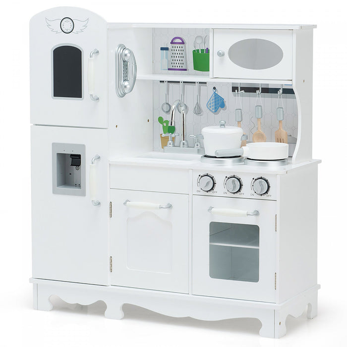 Costway Play Kitchen Pretend Play Cookware Set Toys For Kids W/ Water Dispenser