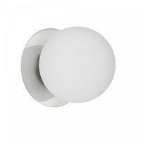 Dainolite Burlat 1 Light Wall Sconce Polished Chrome White Glass Lamp