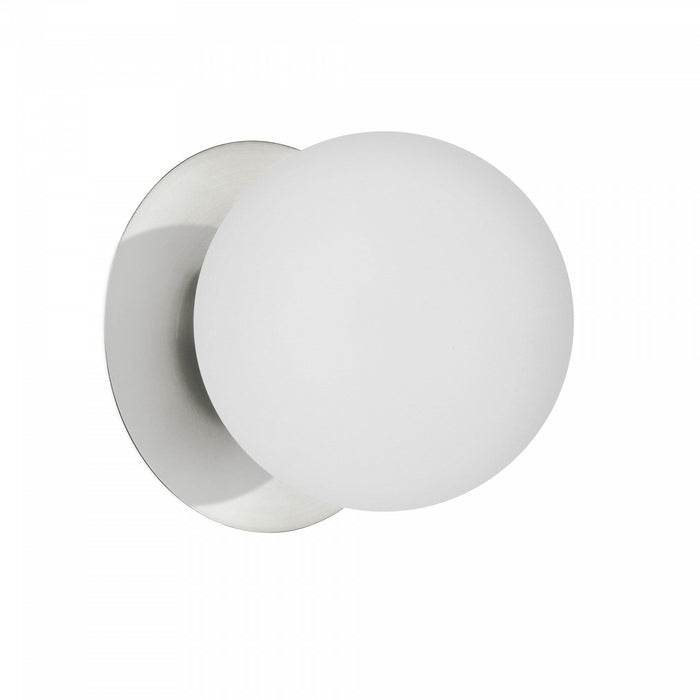 Dainolite Burlat 1 Light Wall Sconce Polished Chrome White Glass Lamp