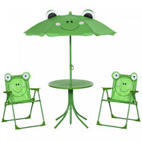 Outsunny Kids Folding Picnic Table And Chair Set Pattern Outdoor Garden Patio Backyard With Removabl