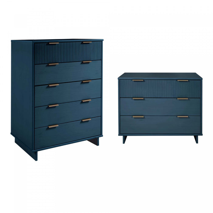 Granville Modern 2-Piece Dresser Set in Midnight Blue 