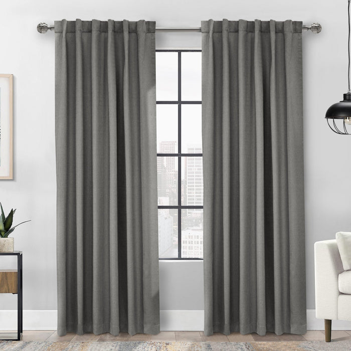 Baxter Silver Back Tab Curtain Panel - 52\" X 84\"
