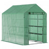 Outsunny 84\"x 56\" X 77\" Walk-in Greenhouse 2-tier Flower Rack Outdoor Plant Garden Pe Cover Steel Fr