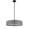 Dainolite Preston 4 Light Pendant 21\" Dia Matte Black Grey Shade Lamp