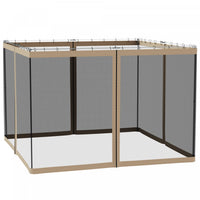 Outsunny Replacement Mosquito Netting For Gazebo 10' X 10' Screen Walls For Canopy With Zippers For