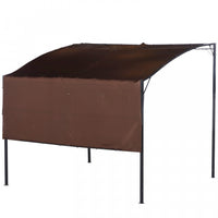 Outsunny 10x8ft Patio Metal Gazebo With Extendable Side Awning Outdoor Shelter Garden Sun Shade Cano