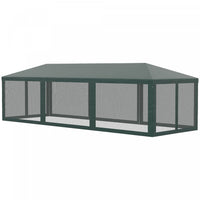 Outsunny 10' X 28' Party Tent Outdoor Canopy Garden Sun Shade With 8 Mosquito Mesh Netting And Zippe