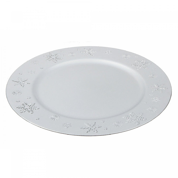 Charger Plate Snowflake Silver Dinnerware