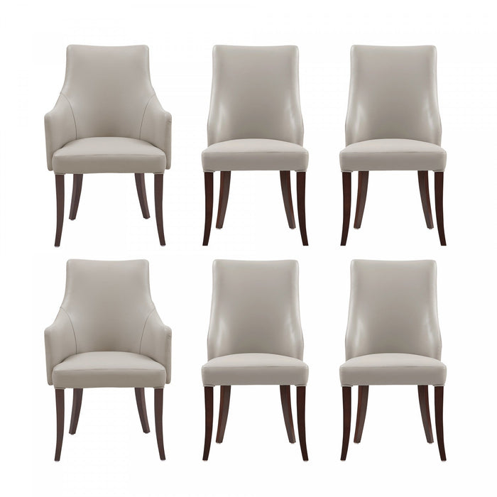 Connie Modern 6-Piece Dining Chair Set in Light Gray 