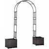 Outsunny 8ft Garden Arch With Two Planters Outdoor Steel Trellis Arbor For Climbing Plants, Weddings