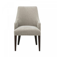 Beever Modern Wood Chenille Armchair in Taupe 