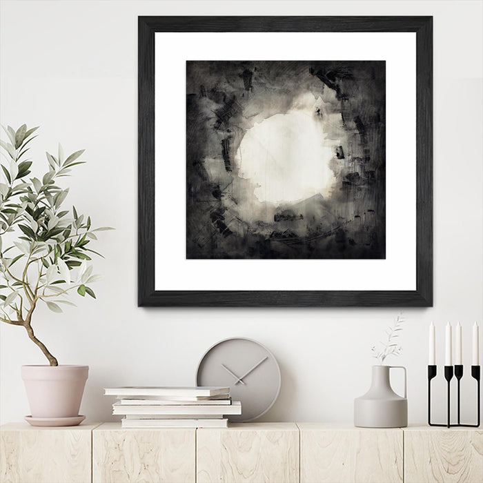 \"Positives And Negatives Ii\" Matted and Framed Black 30x30 Wall Art