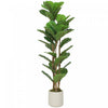 HOMCOM Faux Fiddle Leaf Fig Tree, 4FT Artificial Tree for Indoor Decor