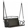 Outsunny 2-person Wicker Porch Swing Hanging Swing Bench With Steel Chains