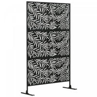 Outsunny Metal Privacy Screen Panel With Expansion Screws Outdoor Divider