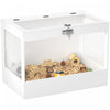 Pawhut Hamster Cage, 31.5"l Transparent Acrylic Small Animal Habitat With Openable Top, Exercise Play House With Hut, Seesaw, Ladder For Dwarf Hamster, Gerbil, White