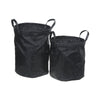 2pc Textilene Round Storage Basket with Handles Black
