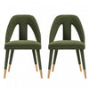 Neda Modern Upholstered Velvet Dining Chair in Olive Green - Set of 2 