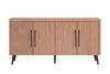 Jodie Mid-Century Modern 65\" Fluted Sideboard in Maple Buffet 