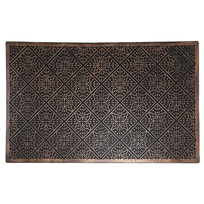 Rubber Tiled Floral Floormat