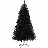 HOMCOM 7.5ft Artificial Christmas Tree with Auto Open, Steel Base, Black