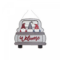 MDF Wall Hanger Truck with Gnomes - Welcome Wall Decor