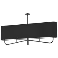 Dainolite Eleanor 4 Light Horizontal Chandelier Matte Black Black/White Shade Lamp