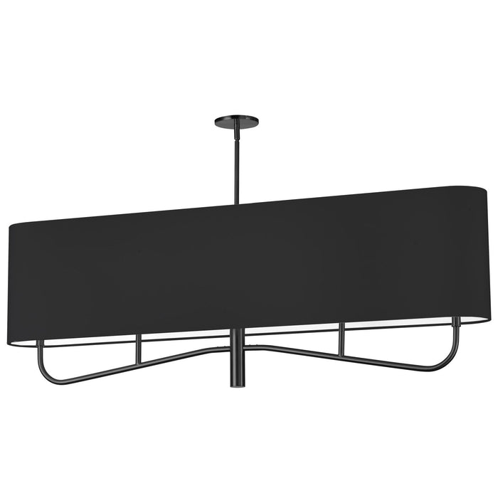 Dainolite Eleanor 4 Light Horizontal Chandelier Matte Black Black/White Shade Lamp