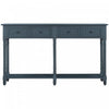 Phyllis Solid Wood Console Table With Drawers And Bottom Shelf - Antique Navy 